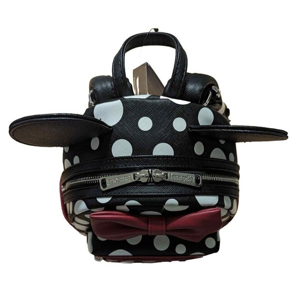 Loungefly Disney Minnie Mouse White & Black Polka Dot Faux Leather Mini … main image 8